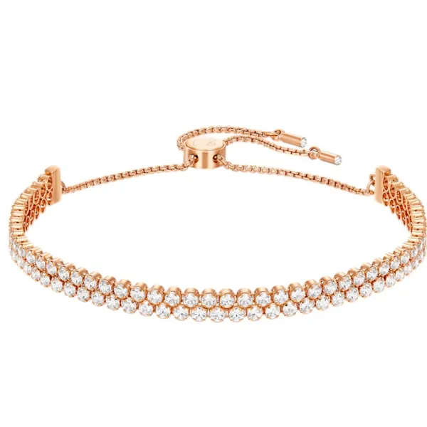 Swarovski Βραχιόλι Subtle Λευκό, Επιμετάλλωση σε ροζ χρυσαφί τόνο 5224182