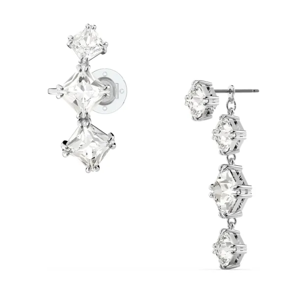 SWAROVSKI Millenia bracelet-earring White, Rhodium plated