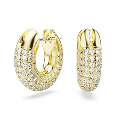 Swarovski Σκουλαρίκια Κρίκοι Dextera Mικρά, Λευκά, Επιμετάλλωση σε χρυσαφί τόνο 5636530