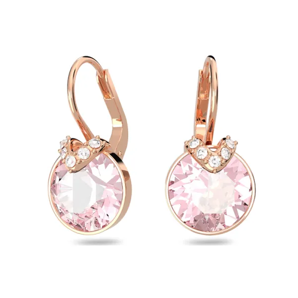 SWAROVSKI Σκουλαρίκια Bella V Στρογγυλή κοπή, Ροζ, Επιμετάλλωση σε ροζ χρυσαφί τόνο 5662114