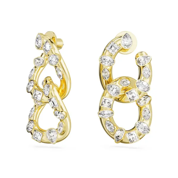Swarovski Σκουλαρίκια κρίκοι, Λευκό, επίχρυσο 5663263