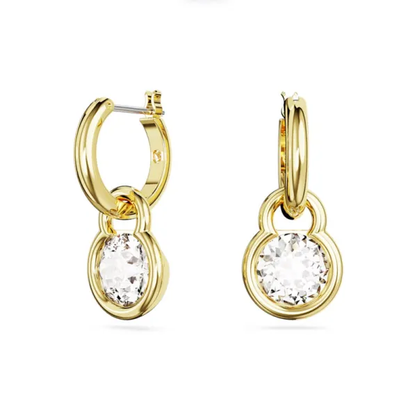 SWAROVSKI Σκουλαρίκια-σταγόνα Dextera Στρογγυλή κοπή, Λευκά, Επιμετάλλωση σε χρυσαφί τόνο 5666023