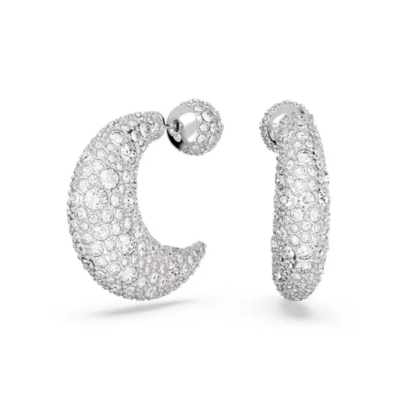 Swarovski Luna drop earrings Moon, White, Rhodium plated 5666179