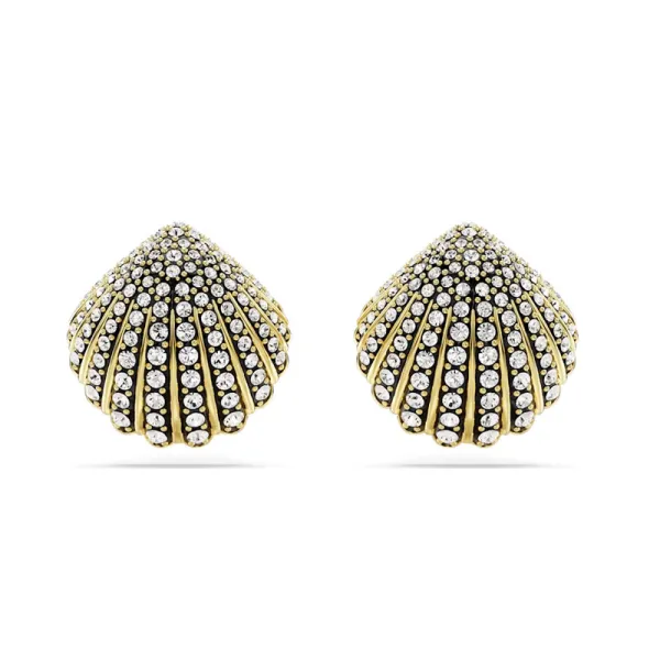 Swarovski Idyllia stud earrings Shell, White, Gold-tone plated 5683970