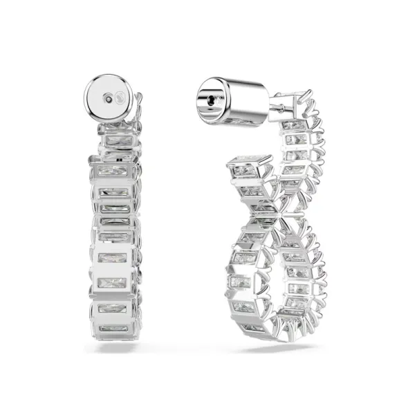 Swarovski Σκουλαρίκια κρίκοι Hyperbola Άπειρο, Λευκό, ρόδιο 5684047