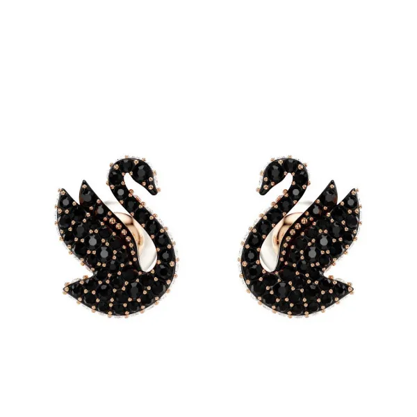Swarovski Εικονικός Κύκνος καρφωτά σκουλαρίκια μαύρα 5689646