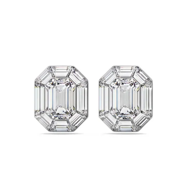 Swarovski Σκουλαρίκια Ασημί Λευκή Πέτρα 5698525