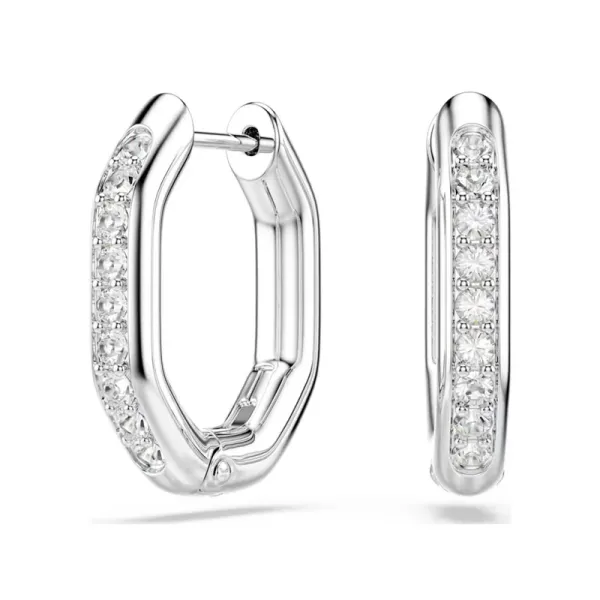 Swarovski Dextera Κρίκοι Οκτάγωνο, Στρογγυλή Κοπή, Λευκά, Επιροδιωμένα 5724585