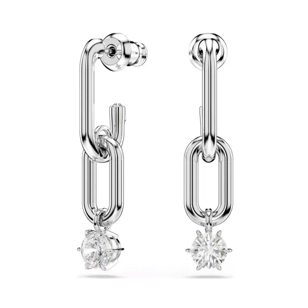 Swarovski Σκουλαρίκια-σταγόνα Constella Στρογγυλή κοπή, Λευκά, Επιμετάλλωση ροδίου 5728584