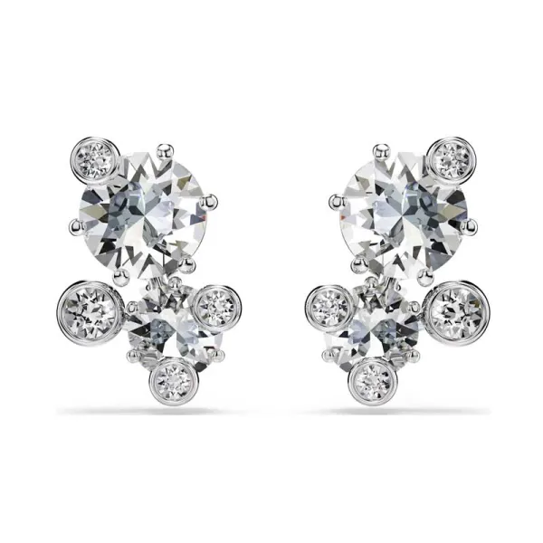 Swarovski Σκουλαρίκια με καρφάκι Constella Στρογγυλή κοπή, Λευκά, Επιμετάλλωση ροδίου 5732253