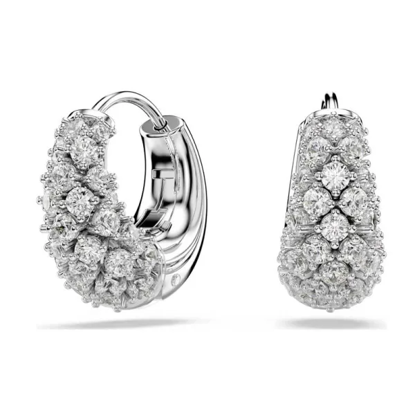 Swarovski Σκουλαρίκια Sublima λευκά, επιροδιωμένα 5732282