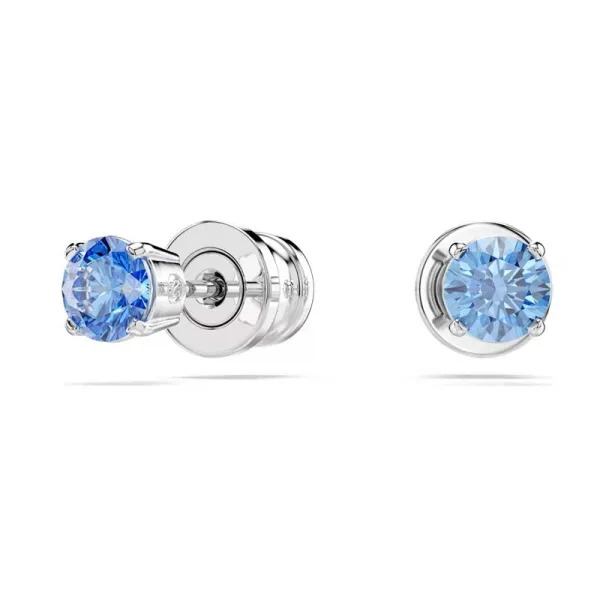 Swarovski Σκουλαρίκια Stilla Attract στρογγυλά, μπλε, επιροδιωμένα 5734250