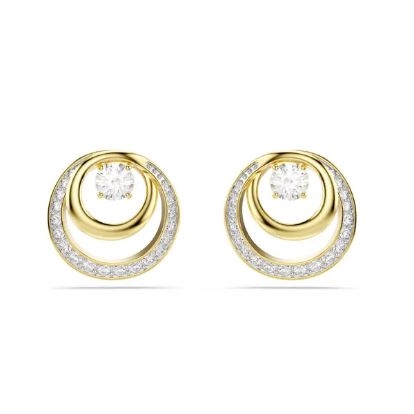 Swarovksi Σκουλαρίκια με καραφάκι Hyperbola Στρογγυλή κοπή, Λευκά, Επιμετάλλωση σε χρυσαφί τόνο 5740407