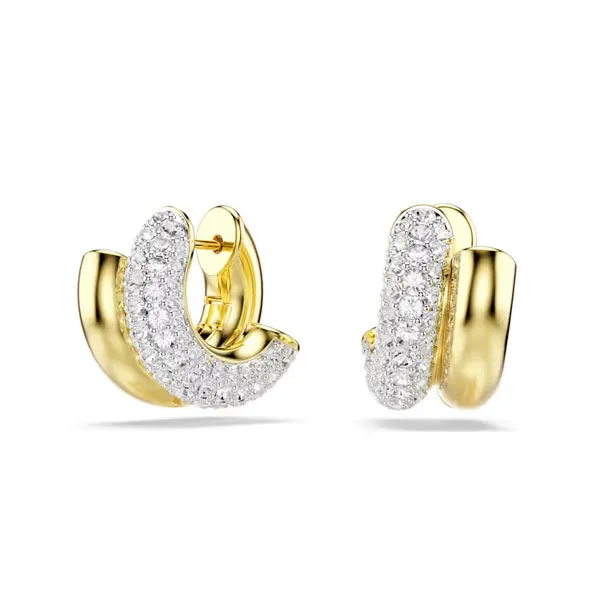 Swarovksi Κρίκοι Dextera Στρογγυλή κοπή, Μίνι, Λευκά, Επιμετάλλωση σε χρυσαφί τόνο 5740735