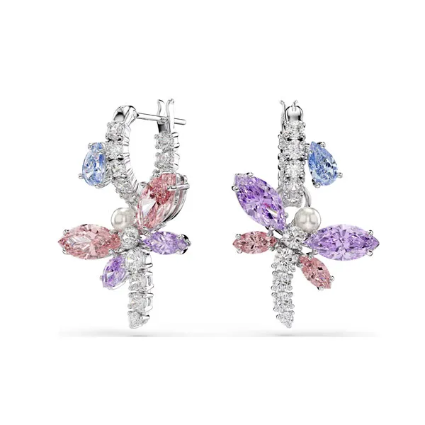 Swarovski Σκουλαρίκια Σταγόνα Μείξη κοπών, Λιβελούλα, Πολύχρωμα, Επιμετάλλωση ροδίου 5749185