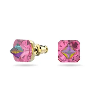 Earrings studded with pink crystal in gold plated SWAROVSKI