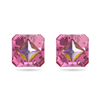 Earrings studded with pink crystal in gold plated SWAROVSKI