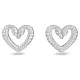 SWAROVSKI καρφωτά σκουλαρίκια Ούνα, Καρδιά, Μικρή, Λευκό