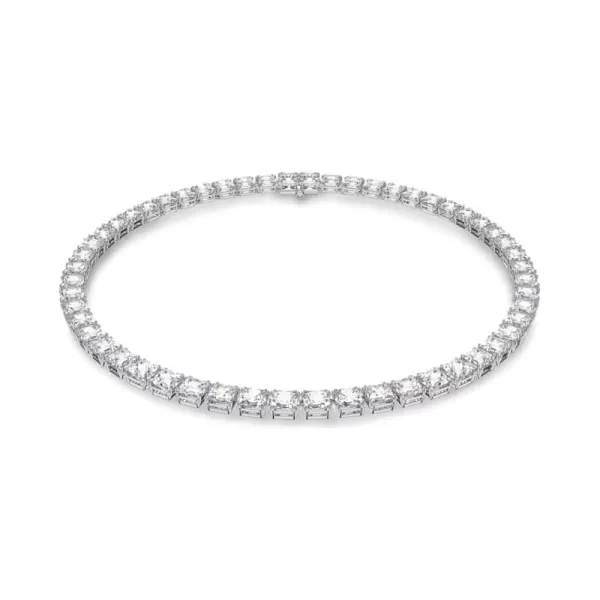 Swarovski Κολιέ Tennis Matrix Τετράγωνη κοπή, Λευκό, Επιμετάλλωση ροδίου 5599153 Swarovski Κολιέ Tennis Matrix Τετράγωνη κοπή, Λευκό, Επιμετάλλωση ροδίου 5599153