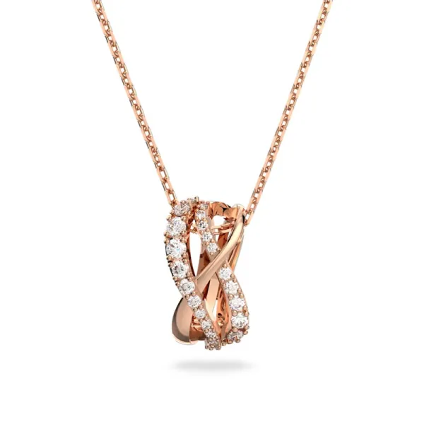 Swarovski Στριφτό κολιέ Λευκό, Ροζ επιχρυσωμένο 5620549