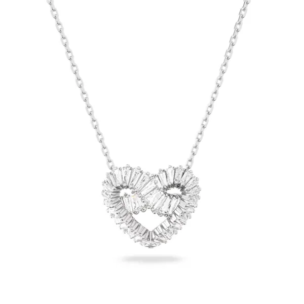SWAROVSKI Matrix Locket Mixed Cuts, Heart, White, Rhodium Plated 5647924