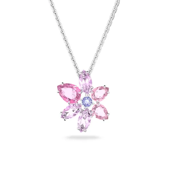 Swarovski Κρεμαστό Gema, Λουλούδι, Ροζ, Ρόδιο 5662493