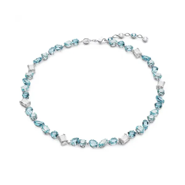 SWAROVSKI Κολιέ Gema Μείξη κοπών, Μπλε, Επιμετάλλωση ροδίου 5666007
