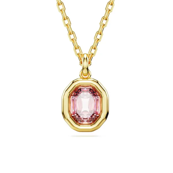 Swarovski Μενταγιόν Οκταγωνική κοπή, Ροζ, Επιμετάλλωση σε χρυσαφί τόνο 5682531