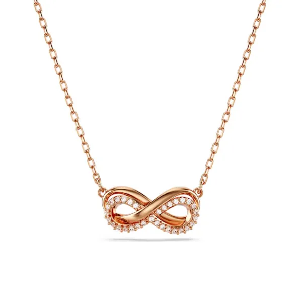 Swarovski Κρεμαστό με υπερβολή Pavé, Infinity, Λευκό, Ροζ επιχρυσωμένο 5684084