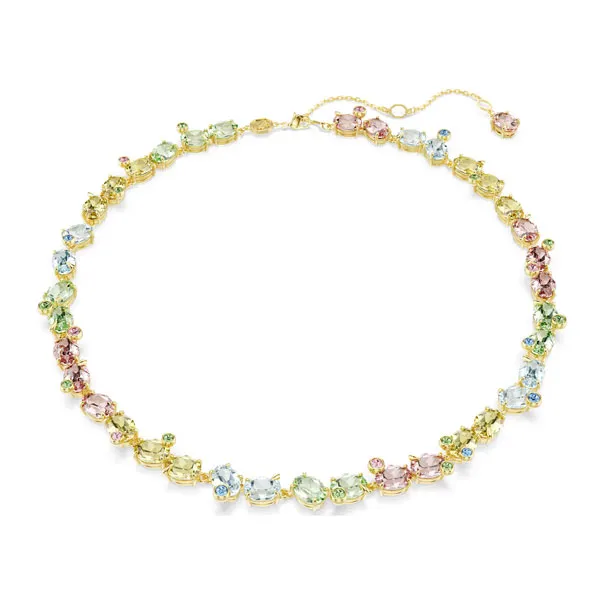 Swarovski Κολιέ Tennis Gema Πολύχρωμο Επιμετάλλωση σε χρυσαφί τόνο 5714836