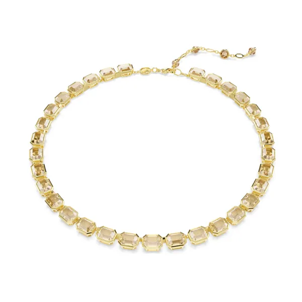 Swarovski Κολιέ Tennis Millenia Οκταγωνική κοπή, Κίτρινο, Επιμετάλλωση σε χρυσαφί τόνο 5718674