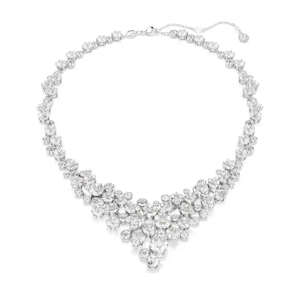 Swarovski Κολιέ Constella Μείξη κοπών, Αγκράφα, Λευκό, Επιμετάλλωση ροδίου 5732249