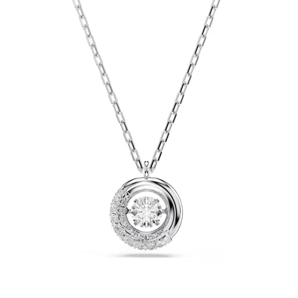 Swarovski Μενταγιόν Dextera Στρογγυλή κοπή, Λευκό, Επιμετάλλωση ροδίου 5733400