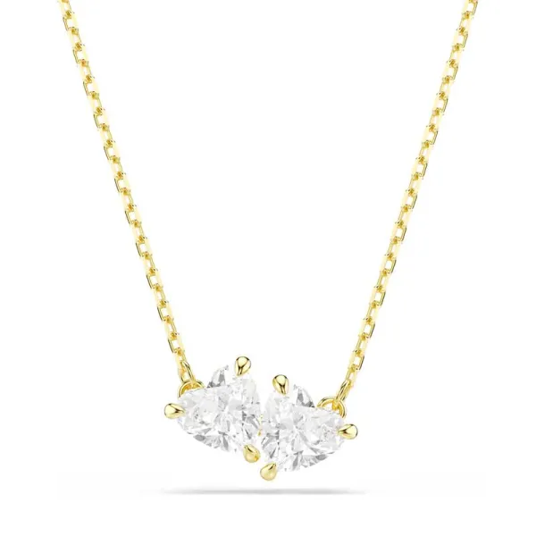 Swarovski Κολιέ Mesmera Attract Καρδιά, Λευκό, Επιμετάλλωση σε χρυσαφί τόνο 5733475