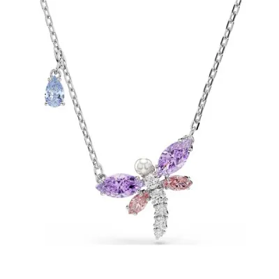 Swarovski Μενταγιόν Μείξη κοπών, Λιβελούλα, Πολύχρωμο, Επιμετάλλωση ροδίου 5737383