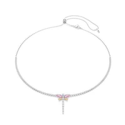 Swarovski Κολιέ Μείξη κοπών, Λιβελούλα, Πολύχρωμο, Επιμετάλλωση ροδίου 5737425