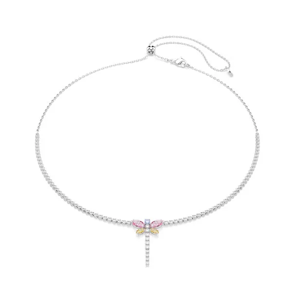 Swarovski Κολιέ Μείξη κοπών, Λιβελούλα, Πολύχρωμο, Επιμετάλλωση ροδίου 5737425