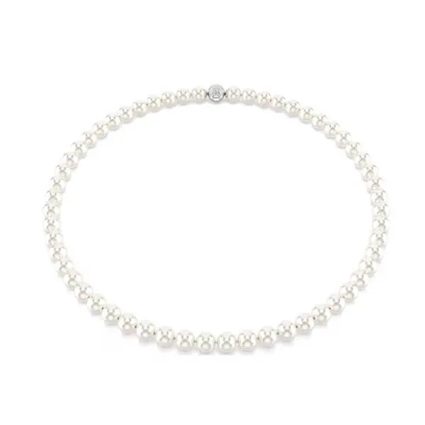 Swarovksi Κολιέ Matrix Crystal pearl, Λευκό, Επιμετάλλωση ροδίου 5747746