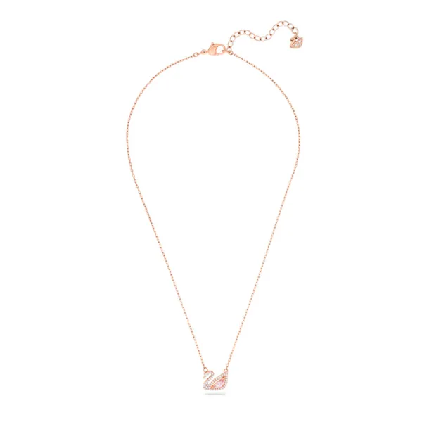Swarovski Κολιέ Dazzling Swan Κύκνος, Ροζ, σε ροζ χρυσαφί τόνο 5469989