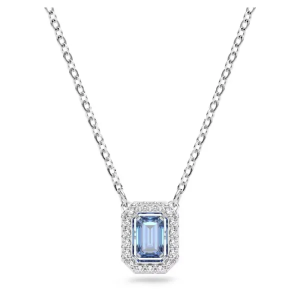 Swarovski Κολιέ Χιλιετίες Οκτάγωνο κομμένο Swarovski ζιρκονία, μπλε, ρόδιο 5614926