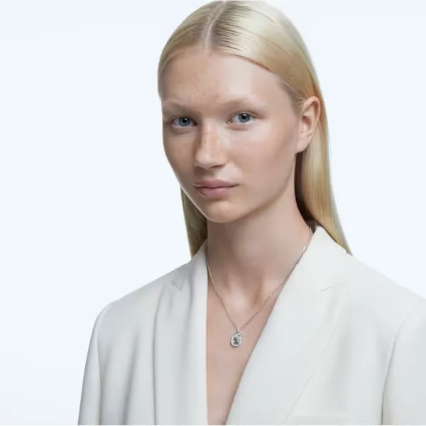 Swarovski Μενταγιόν Υπογραφή Κύκνος, Λευκό, Επιμετάλλωση ροδίου 5621098