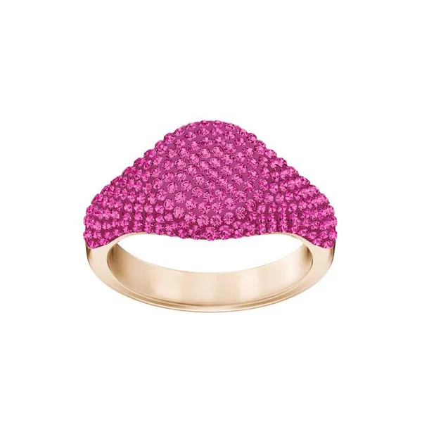 Swarovski πέτρινο δαχτυλίδι ροζ, ροζ-χρυσό επιμεταλλωμένο 5413611