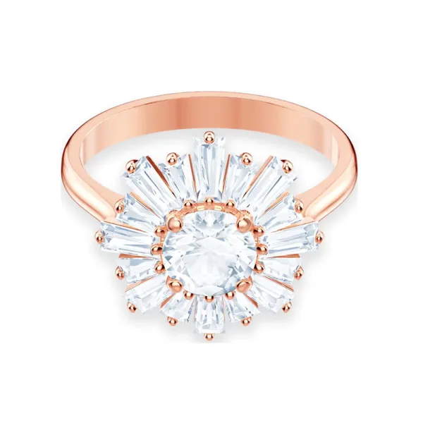 Swarovski Δαχτυλίδι Λιακάδα Ήλιος, Λευκό, Επιμετάλλωση σε ροζ χρυσαφί 5459599