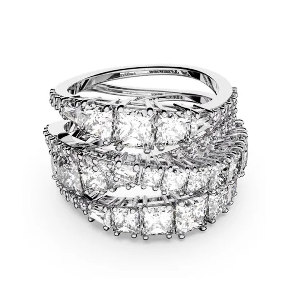 SWAROVSKI Δαχτυλίδι περιστρεφόμενου περιτυλίγματος Μικτά κοψίματα, Λευκό, με ρόδιο 5580952