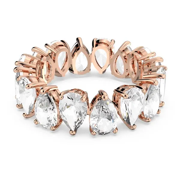 Swarovski Δαχτυλίδι Matrix Vittore Κοπή σε σταγόνα, Λευκό, Επιχρυσωμένο σε ροζ χρυσό 5586162