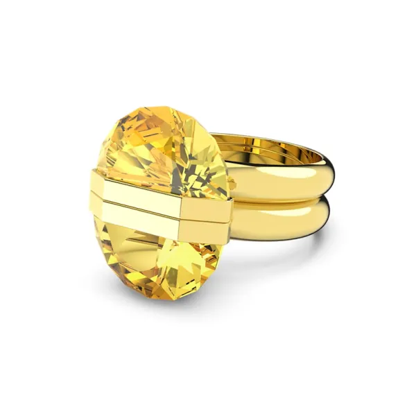 Swarovski Λαμπερό δαχτυλίδι Μαγνητικό κλείσιμο, κίτρινο, επίχρυσο 5621074