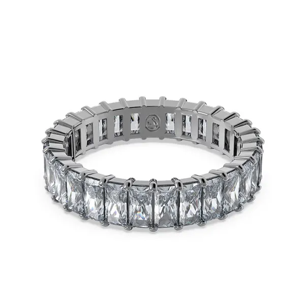 Swarovski Δαχτυλίδι Μήτρα Κοπή μπαγκέτας, Γκρι, επικαλυμμένη με ρουθήνιο 5648918
