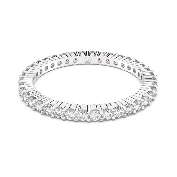 SWAROVSKI Δαχτυλίδι Matrix Vittore Στρογγυλή κοπή, λευκό, φινίρισμα σε ασημί απόχρωση
