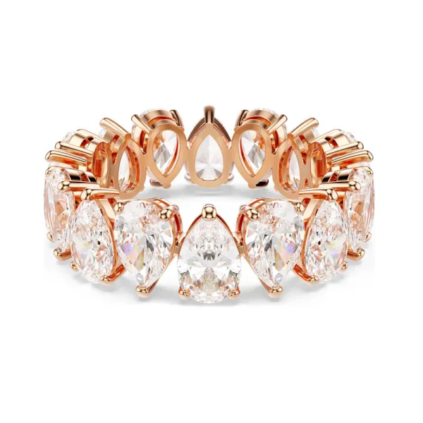 Swarovski Δαχτυλίδι Matrix Vittore Κοπή Pear, Λευκό, Φινίρισμα σε χρυσό σαμπανιζέ τόνο 5690090