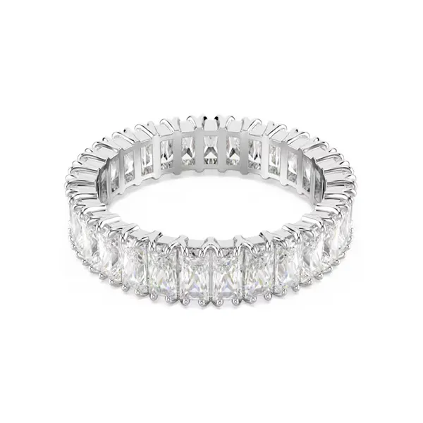 Swarovski Δαχτυλίδι Matrix Κοπή Baguette, Λευκό, Φινίρισμα σε ασημένιο τόνο